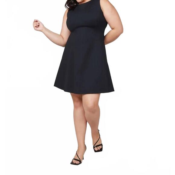 NEW SPANX perfect fit and flare mini dress in classic black - Picture 3 of 5